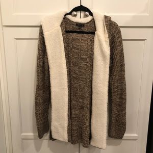 Lety Me Sherpalined Cardigan Sweater 